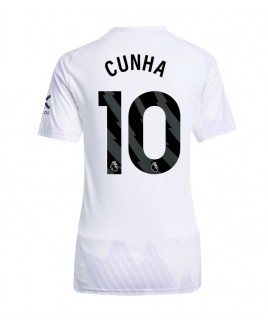 Günstige Manchester United Matheus Cunha #10 Auswärtstrikot Damen 2025-26 Kurzarm